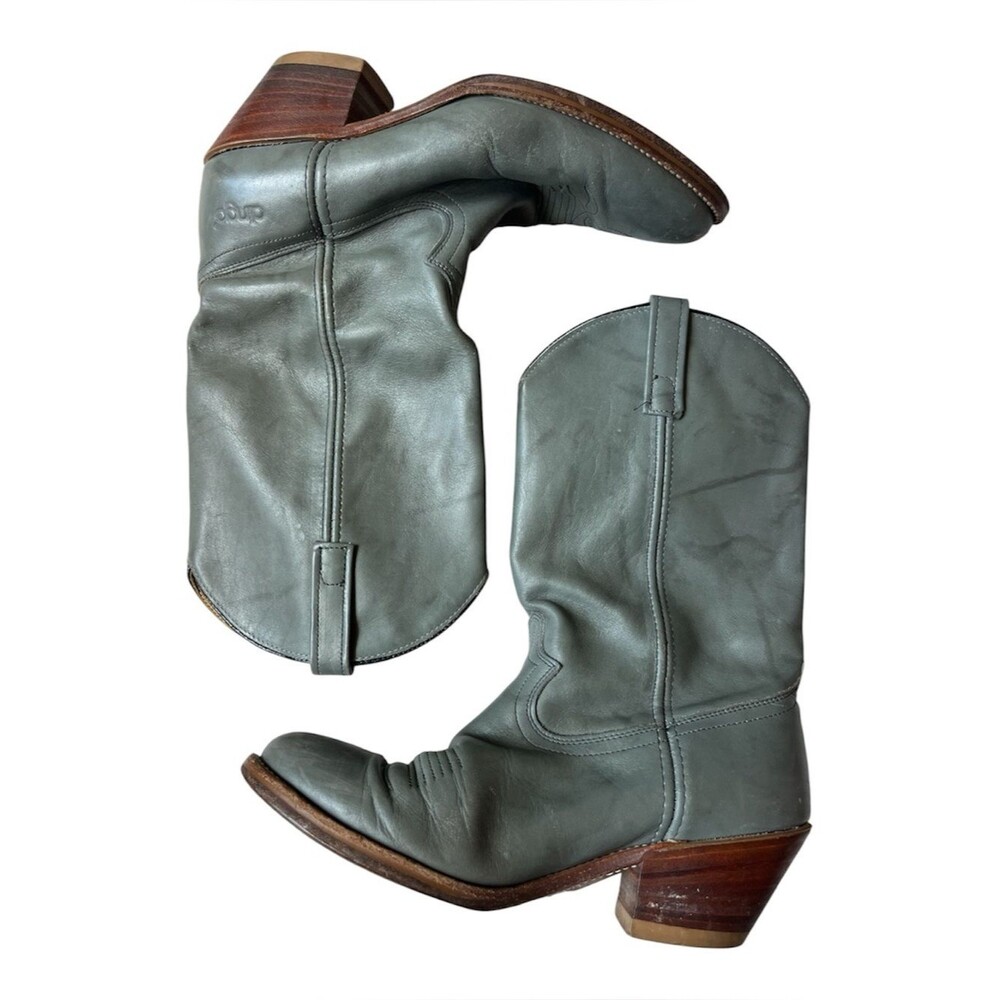 Dingo Cowgirl Leather Boots Sage Grey Womens 9.5